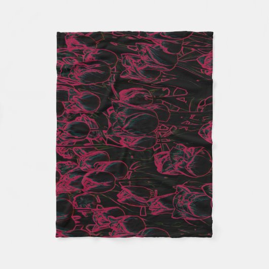 Elegante Decke mit Pinkem Blumenmuster (Vorderseite)