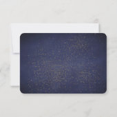 Elegante Deep Blue und Gold Glitzer RSVP Cards Karte (Rückseite)