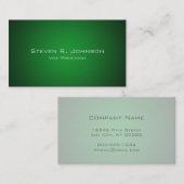 Elegante Deep Green Ombre Custom Business Cards Visitenkarte (Vorne/Hinten)