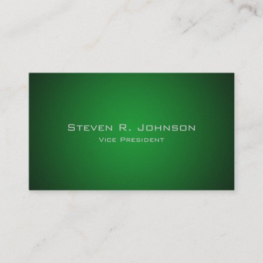 Elegante Deep Green Ombre Custom Business Cards Visitenkarte (Vorderseite)