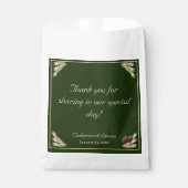 Elegante Deep Green Winter Wedding Geschenktütchen (Vorderseite)