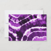 Elegante Deep Lila Marble Batik Wedding RSVP Card (Rückseite)