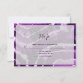 Elegante Deep Lila Marble Batik Wedding RSVP Card Karte (Vorderseite)