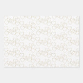 Elegante dekorative Herzklänge Gold und Weiß Geschenkpapier Set (Vorderseite 3)