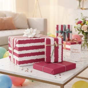 Elegante Dekorative Weihnachten - Rote und weiße S Geschenkpapier Set