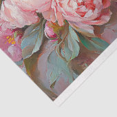 Elegante Dekoupage aus weißem Bunny und rosa Peoni Seidenpapier (Ausschnitt)