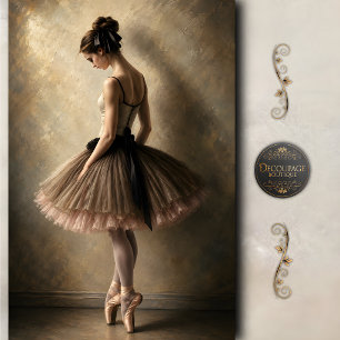 Elegante Dekoupage eines Balletttänzers Seidenpapier