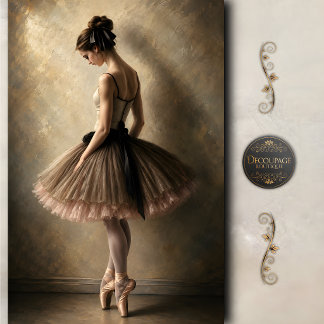 Elegante Dekoupage eines Balletttänzers Seidenpapier