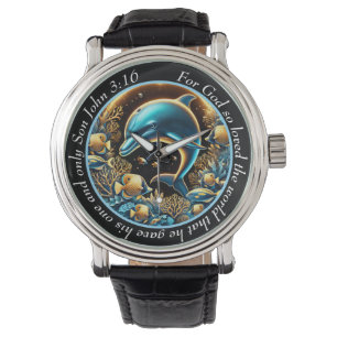 Elegante Delfin-Uhr Ozean Glaube Armbanduhr