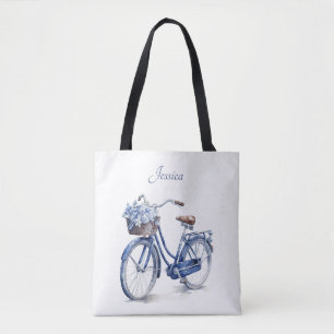 Elegante Delft-Blau-Floral-Fahrrad-Personalisiert Tasche