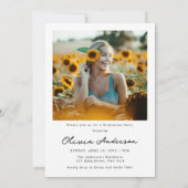 Elegante Delicate Script Foto Graduation Party Einladung (Rückseite)