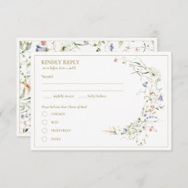 Elegante Delicate Watercolor Wildblume UAWG Begleitkarte