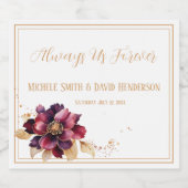 Elegante Delicate White Golden Burgund Schaumweinetikett (Einzelnes Label)