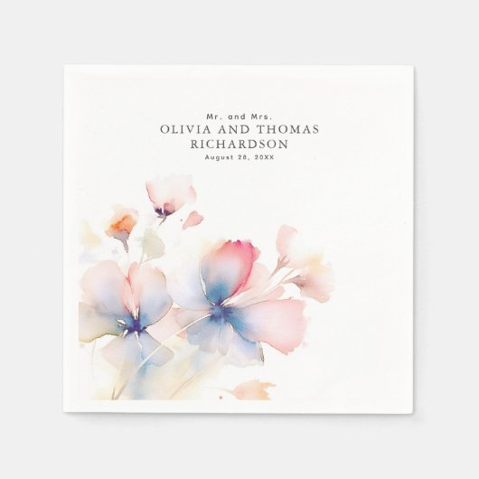 Elegante Delikate Blume Serviette (Vorderseite)