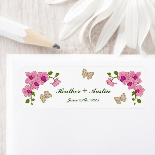 Elegante Delikate Lila Orchideen Bohemisch Botanis (Insitu)