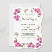 Elegante Delikate Lila Orchideen Bohemisch Botanis Einladung (Vorderseite)