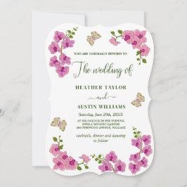 Elegante Delikate Lila Orchideen Bohemisch Botanis Einladung