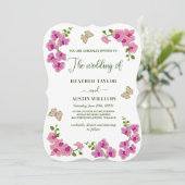 Elegante Delikate Lila Orchideen Bohemisch Botanis Einladung (Stehend Vorderseite)