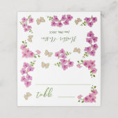 Elegante Delikate Lila Orchideen Bohemisch Platzkarte (Außenseite Aufgefaltet)