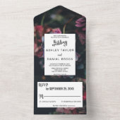 Elegante delikate romantische Blume Blumenhochzeit All In One Einladung (Innen Boden)