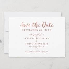 Elegante Delikate Romantische Kalligraphie Rose Go Save The Date