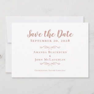 Elegante Delikate Romantische Kalligraphie Rose Go Save The Date