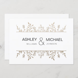 Elegante delikate Rose Goldene Chic Einladung Hoch