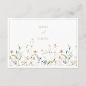 Elegante Delikate Wildblume Begleitkarte (Rückseite)