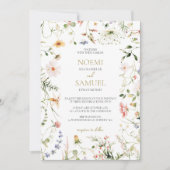 Elegante Delikate Wildblume Einladung (Vorderseite)