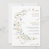 Elegante Delikate Wildblume Einladung (Vorderseite)