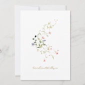 Elegante Delikate Wildblume Einladung (Rückseite)