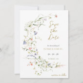 Elegante Delikate Wildblume Save The Date (Vorderseite)