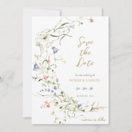 Elegante Delikate Wildblume Save The Date