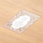 Elegante delikate Wildblume Wasserfarbe Hochzeit i Acryleinladungen (Ablage )