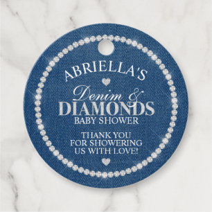 Elegante Denim und Diamanten Geschenkanhänger