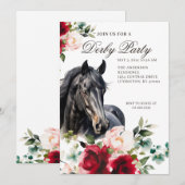 Elegante Derby-Party  Einladung (Vorne/Hinten)