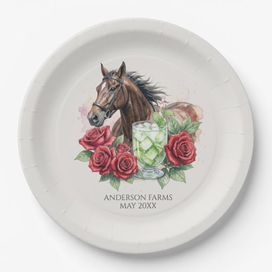 Elegante Derby-Party Pappteller (Vorderseite)