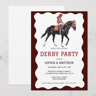 Elegante Derby-Party-Pferderennen-Einladung Einladung