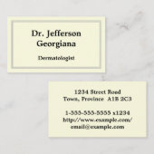 Elegante Dermatologistenkarte Visitenkarte (Vorne/Hinten)