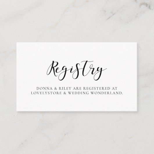 Elegante Design Hochzeitskarte Begleitkarte (Vorderseite)