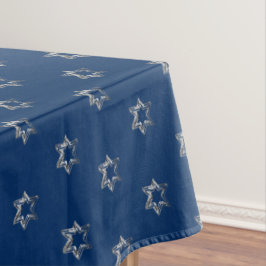 Elegante Design Muster Imitate Silver Stars Blau Tischdecke