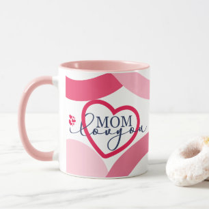 Elegante Design Text Mama I Liebe Sie mit Heart Pa Tasse