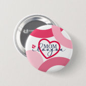 Elegante Design Text Mama I Liebe Sie mit Herz Button (Vorne & Hinten)