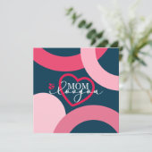 Elegante Design Text Mama I Liebe Sie mit Herz Dankeskarte (Stehend Vorderseite)