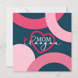 Elegante Design Text Mama I Liebe Sie mit Herz Dankeskarte