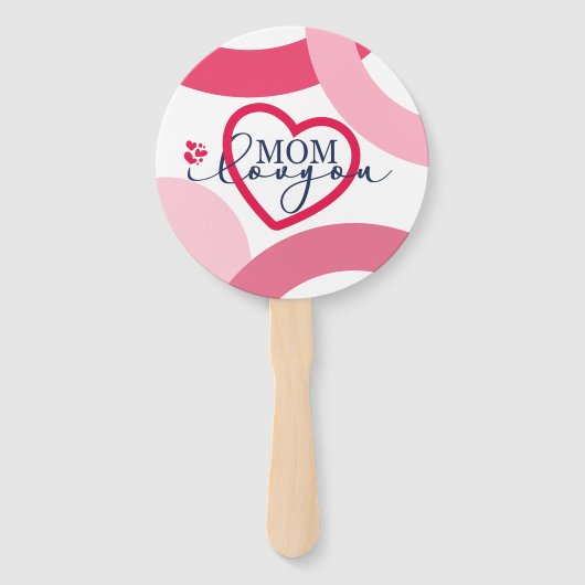 Elegante Design Text Mama I Liebe Sie mit Herz Fächer (Vorderseite)