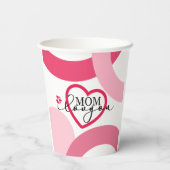 Elegante Design Text Mama I Liebe Sie mit Herz Pappbecher (Rückseite)