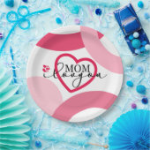 Elegante Design Text Mama I Liebe Sie mit Herz Pappteller (Party)