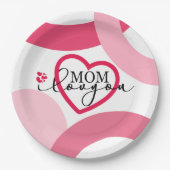 Elegante Design Text Mama I Liebe Sie mit Herz Pappteller (Vorderseite)