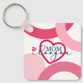 Elegante Design Text Mama I Liebe Sie mit Herz Schlüsselanhänger (Vorderseite)